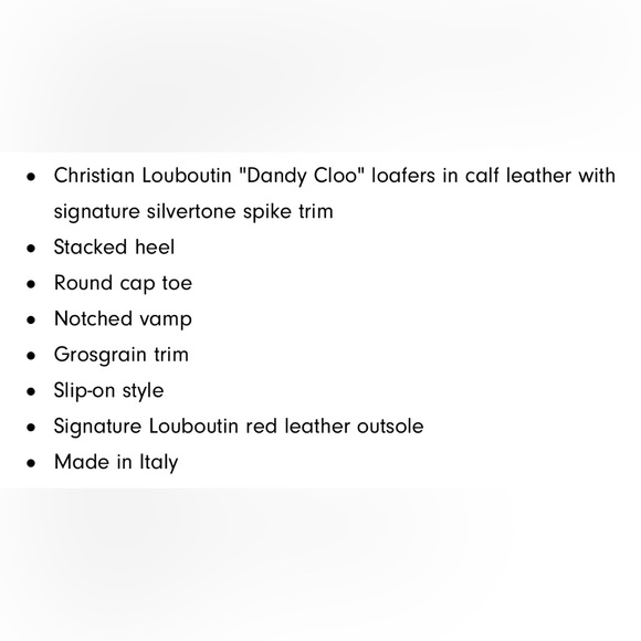 Christian Louboutin Men’s Dandy Cloo Flat Black Leather Spikes 42IT - Picture 11 of 11